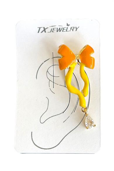 Altın Renk Kurdele Figürlü 14K Altın Kaplama TX Ear Cuff (Tek)