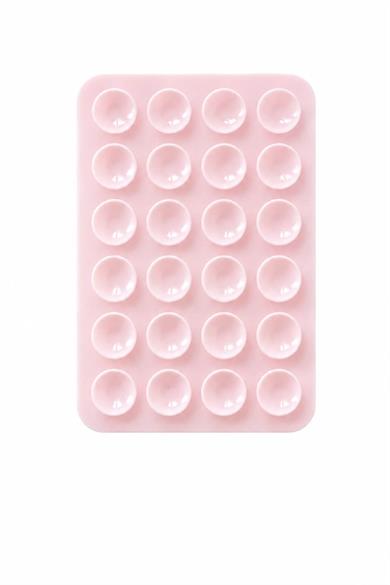 Açık Pembe Renk Vantuzlu Vakumlu Yapışkanlı Telefon Tutacağı