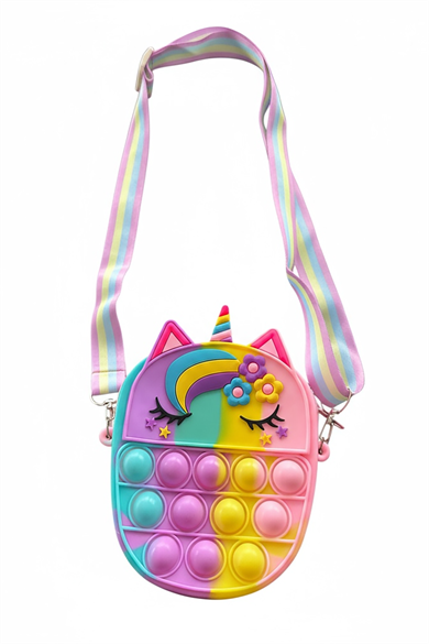 Karışık Renk Unicorn Figürlü Çocuk Pop-İt Çanta