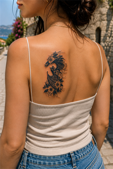 Yarasa Sonradan Kararan Yarı Kalıcı Geçici Dövme Tattoo