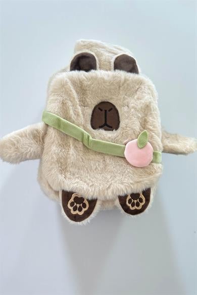 Krem Renk Kapibara Figürlü Peluş Sıcak Su Torbası