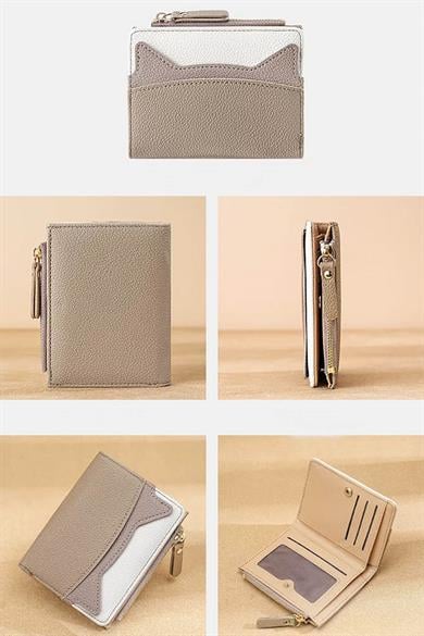 Açık Kahve Renk Kadın Deri Cüzdan/Kartlık