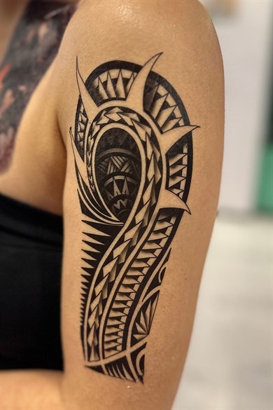 Geçici Tribal Figürlü Büyük Boy Dövme Tattoo