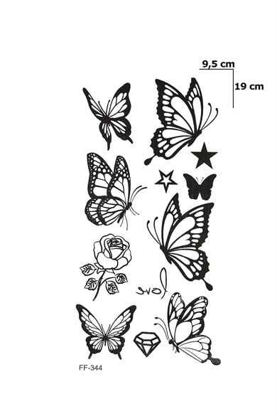 Kelebekler Geçici Dövme Tattoo