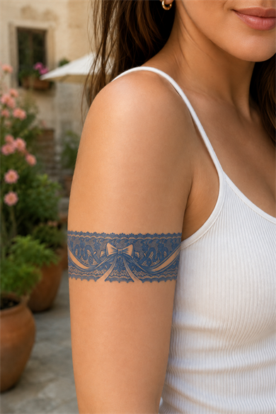 Kurdele Şerit Sonradan Kararan Yarı Kalıcı Geçici Dövme Tattoo