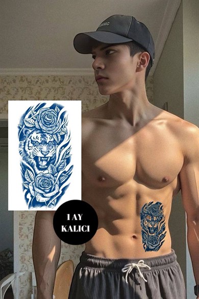Aslan Figürlü 12 Saat Sonra Kararan Geçici Dövme Tattoo