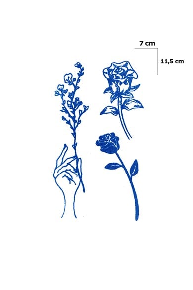 Çiçek Sonradan Kararan Yarı Kalıcı Geçici Dövme Tattoo