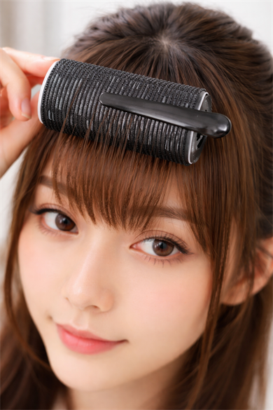 Siyah Renk Pens Ve Cırtlı/ Yapışkanlı Saç Bigudisi /Orta Boy