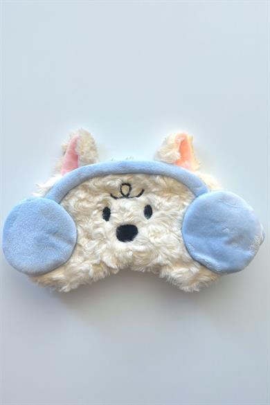 Karışık Renk Köpek Figürlü Peluş Uyku Bandı