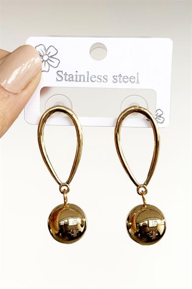 Altın Renk Çelik Küpe (Çift)