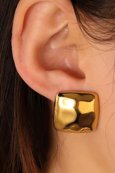 Altın Renk Çelik Küpe (Çift)