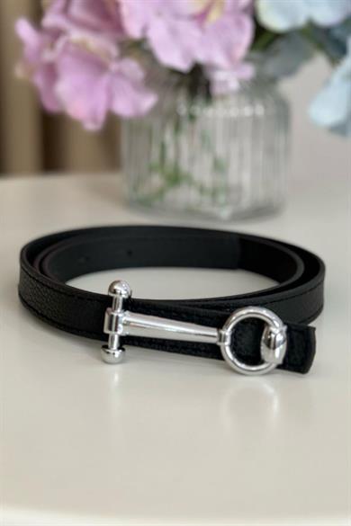 Siyah Renk Kadın Deri Kemer