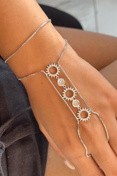 Gümüş Renk Taş Detaylı Şahmeran