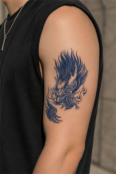 Ejderha Sonradan Kararan Yarı Kalıcı Geçici Dövme Tattoo