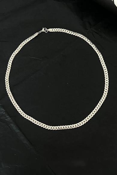 Gümüş Renk Unisex Çelik Zincir Kolye