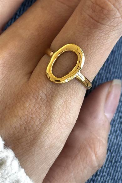 Altın Renk Ayarlanabilir Çelik Yüzük