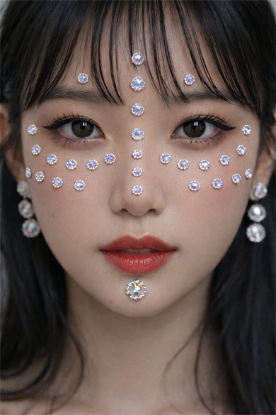 Vücut Ve Yüz Taşı/ Beyaz Renk Taşlı Sticker