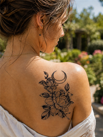 Çiçek Sonradan Kararan Yarı Kalıcı Geçici Dövme Tattoo