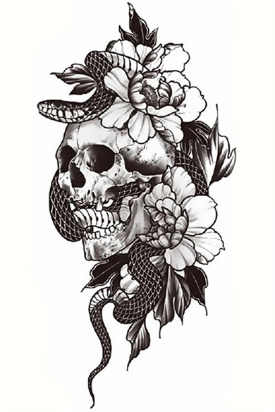 Geçici Karışık Figürlü Büyük Boy Dövme Tattoo