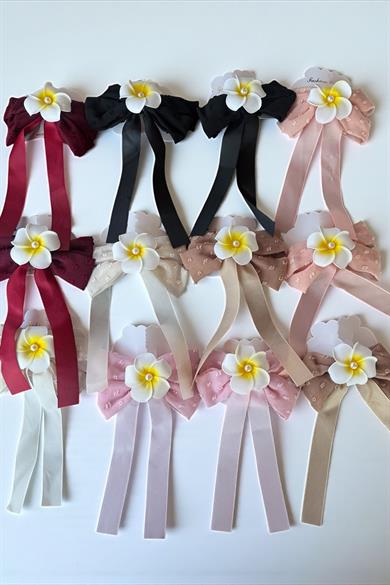 12li Karışık Renk Kurdele Figürlü Çiçek Detaylı Otomat Toka Set