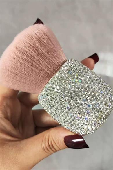 Beyaz Renk Taş Detaylı Allık Fırçası