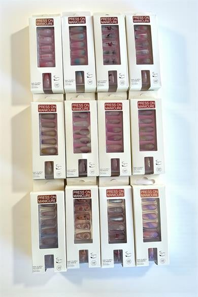 12li Karışık Renk Takma Tırnak Set