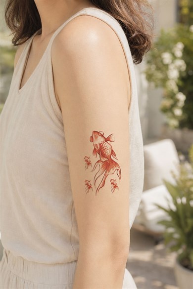 Turuncu Balık Mini Geçici Dövme Tattoo