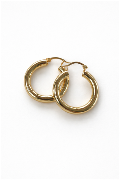 Altın Renk Halka Küpe 25Mm (Çift)