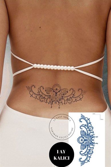 Kelebek Figürlü Sonradan Kararan Yarı Kalıcı Geçici Dövme Tattoo