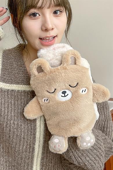 Kahverengi Ayıcık Figürlü Peluş Sıcak Su Torbası