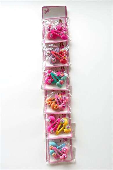 6lı Karışık Renk Karışık Figürlü Yan Toka Set 