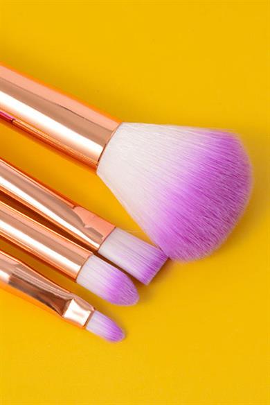 4lü Karışık Renk Balık Kuyruğu Figürlü Makyaj Fırçası Set