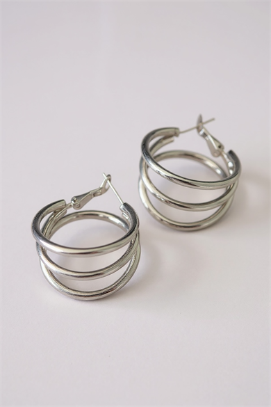 Gümüş Renk 20MM Halka Küpe (Çift)