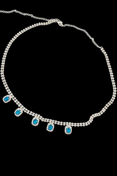 Gümüş Renk Taş Detaylı Tasarım Bel Zinciri/Vücut Aksesuar