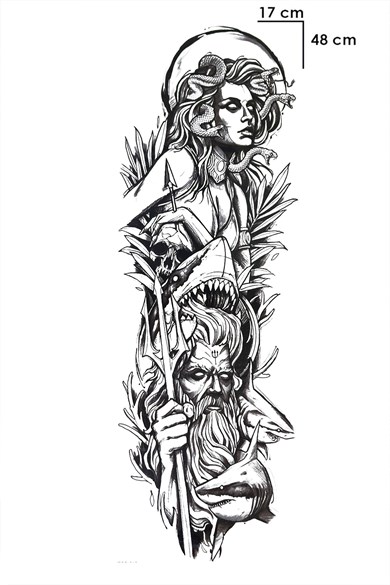 Medusa Kol Geçici Dövme Tattoo