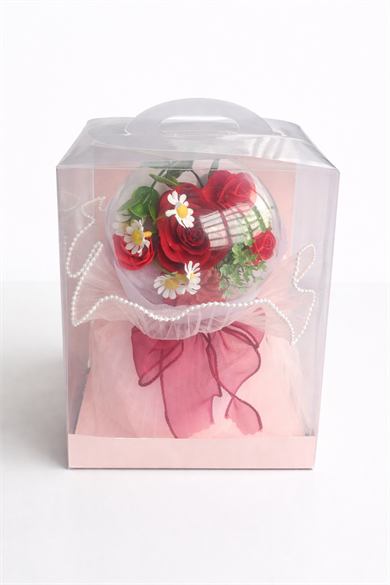 Kırmızı Renk Çiçek Aranjman Küresi