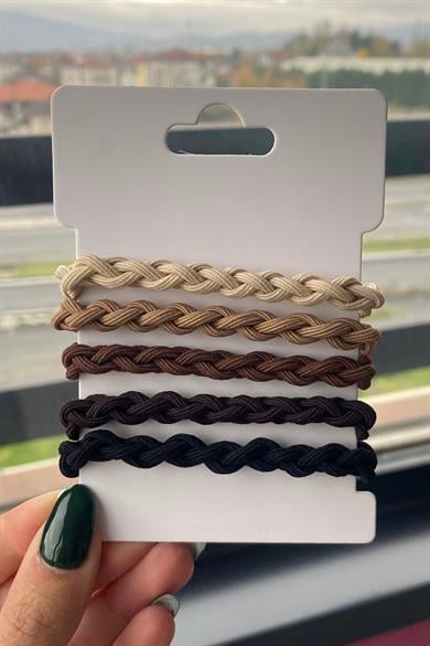 5li Karışık Renk Lastik Toka Set
