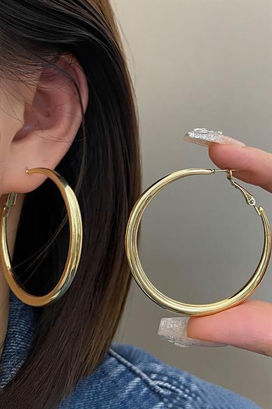 Altın Renk Halka Küpe (Çift)