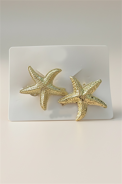 Altın Renk Deniz Yıldızı Figürlü Metal Pens Toka
