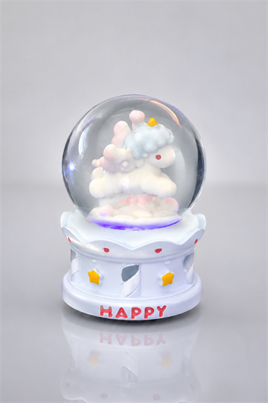 Mavi Renk Unicorn Işıklı Küçük  Kar Küresi
