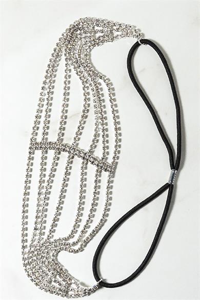 Gümüş Renk Taş Detaylı Saç Aksesuarı/ Kına Aksesuarı