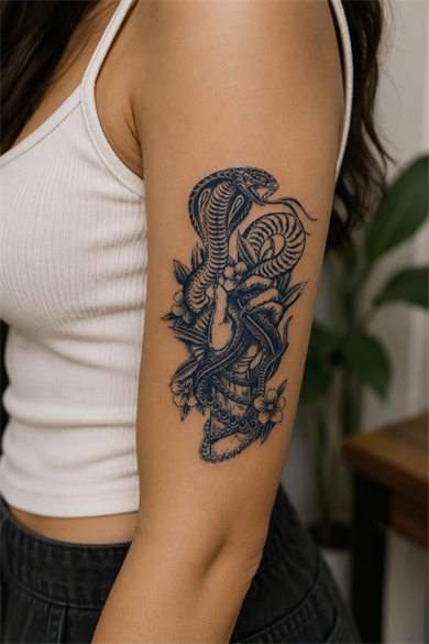 Yılan Sonradan Kararan Yarı Kalıcı Geçici Dövme Tattoo