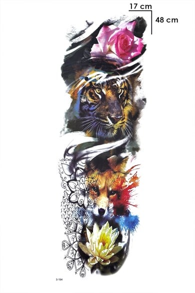 Aslan Ve Tilki Geçici Dövme Tattoo