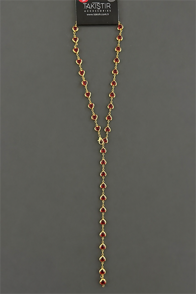 Altın Renk Kalp Figürlü Çelik Y Kolye