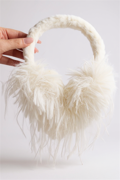 Beyaz Renk Peluş Kulaklık