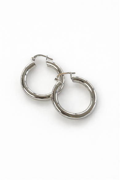 Gümüş Renk Halka Küpe 30Mm (Çift)