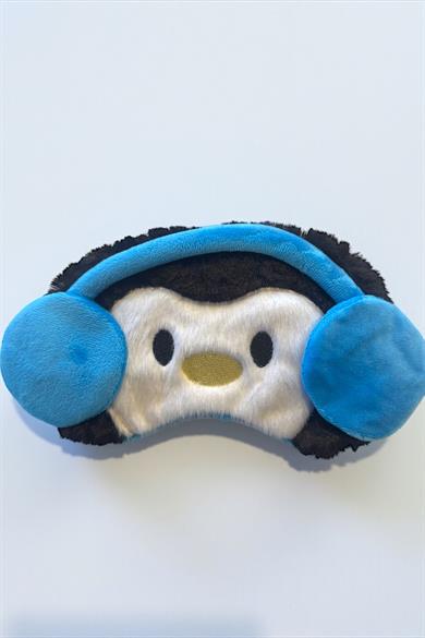 Karışık Renk Penguen Figürlü Peluş Uyku Bandı