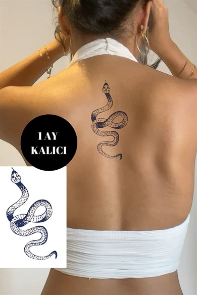 Yılan Sonradan Kararan Yarı Kalıcı Geçici Dövme Tattoo