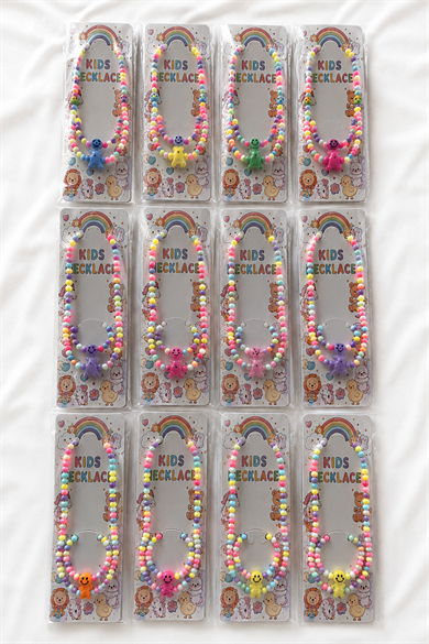 12li Karışık Figürlü Çocuk  Kolye/Bileklik Set