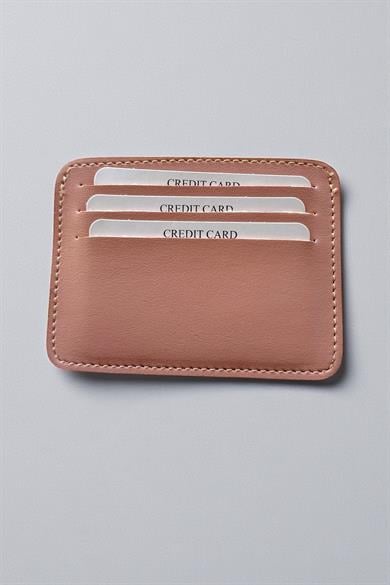 Pudra Renk Deri Kadın Cüzdan/ Kartlık